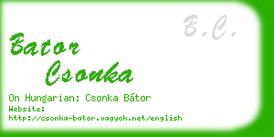 bator csonka business card